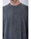 UNISEX "YEAH" NAKIŞLI ÖZEL YIKAMALI OVERSIZE T-SHIRT