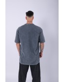 UNISEX "YEAH" NAKIŞLI ÖZEL YIKAMALI OVERSIZE T-SHIRT