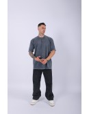 UNISEX "YEAH" NAKIŞLI ÖZEL YIKAMALI OVERSIZE T-SHIRT