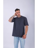 UNISEX %100 PAMUK OVERSIZE DÜZ T-SHIRT ANTRASİT