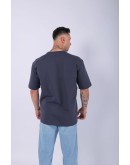 UNISEX %100 PAMUK OVERSIZE DÜZ T-SHIRT ANTRASİT