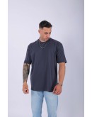 UNISEX %100 PAMUK OVERSIZE DÜZ T-SHIRT ANTRASİT