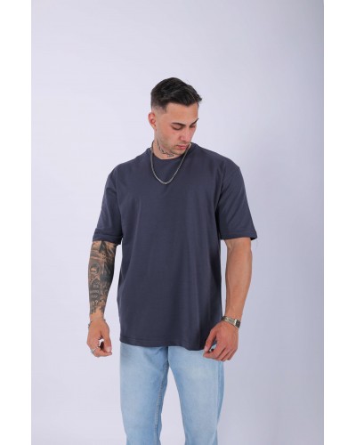 UNISEX %100 PAMUK OVERSIZE DÜZ T-SHIRT ANTRASİT