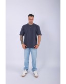 UNISEX %100 PAMUK OVERSIZE DÜZ T-SHIRT ANTRASİT