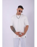 UNISEX %100 PAMUK OVERSIZE DÜZ T-SHIRT EKRU