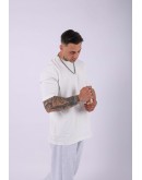 UNISEX %100 PAMUK OVERSIZE DÜZ T-SHIRT EKRU