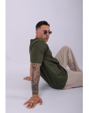 UNISEX %100 PAMUK OVERSIZE DÜZ T-SHIRT HAKİ