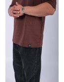 UNISEX %100 PAMUK OVERSIZE DÜZ T-SHIRT KAHVE