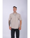 UNISEX %100 PAMUK OVERSIZE DÜZ T-SHIRT KREM
