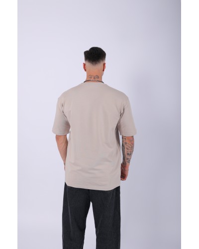 UNISEX %100 PAMUK OVERSIZE DÜZ T-SHIRT KREM UNISEX %100 PAMUK OVERSIZE DÜZ T-SHIRT KREM
