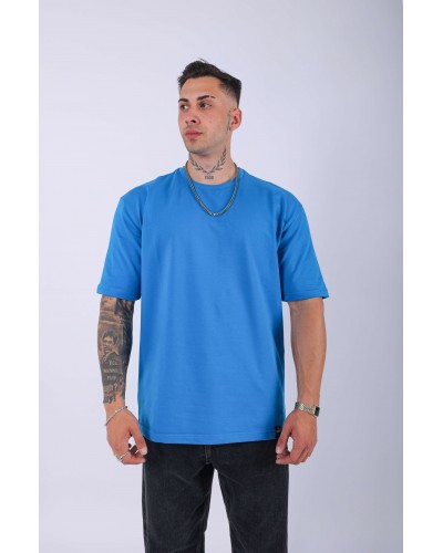 UNISEX %100 PAMUK OVERSIZE DÜZ T-SHIRT MAVİ UNISEX %100 PAMUK OVERSIZE DÜZ T-SHIRT MAVİ