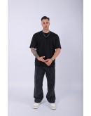 UNISEX %100 PAMUK OVERSIZE DÜZ T-SHIRT SİYAH