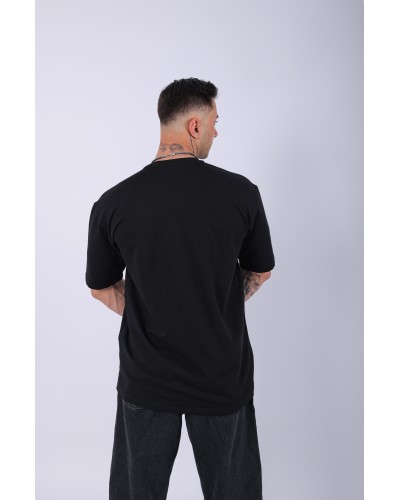 UNISEX %100 PAMUK OVERSIZE DÜZ T-SHIRT SİYAH