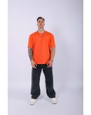 UNISEX %100 PAMUK OVERSIZE DÜZ T-SHIRT TURUNCU