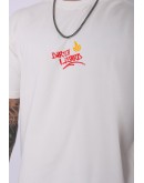UNISEX DİRTY LİZART BASKILI OVERSIZE T-SHIRT EKRU