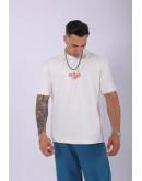 UNISEX DİRTY LİZART BASKILI OVERSIZE T-SHIRT EKRU