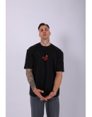 UNISEX DİRTY LİZART BASKILI OVERSIZE T-SHIRT SİYAH