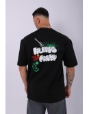 UNISEX DİRTY LİZART BASKILI OVERSIZE T-SHIRT SİYAH