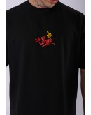 UNISEX DİRTY LİZART BASKILI OVERSIZE T-SHIRT SİYAH
