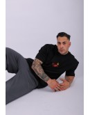 UNISEX DİRTY LİZART BASKILI OVERSIZE T-SHIRT SİYAH