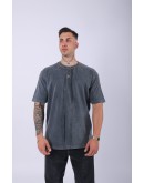 UNISEX LESCHO NAKIŞLI ÖZEL YIKAMALI OVERSIZE T-SHIRT