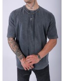 UNISEX LESCHO NAKIŞLI ÖZEL YIKAMALI OVERSIZE T-SHIRT