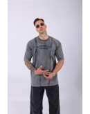 UNISEX NAKIŞLI ÖZEL YIKAMALI PARÇA DİKİŞLİ OVERSIZE T-SHIRT