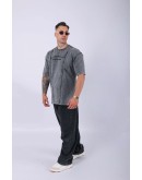 UNISEX NAKIŞLI ÖZEL YIKAMALI PARÇA DİKİŞLİ OVERSIZE T-SHIRT