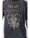 UNISEX SLİPKNOT BASKILI ÖZEL YIKAMALI OVERSIZE T-SHIRT