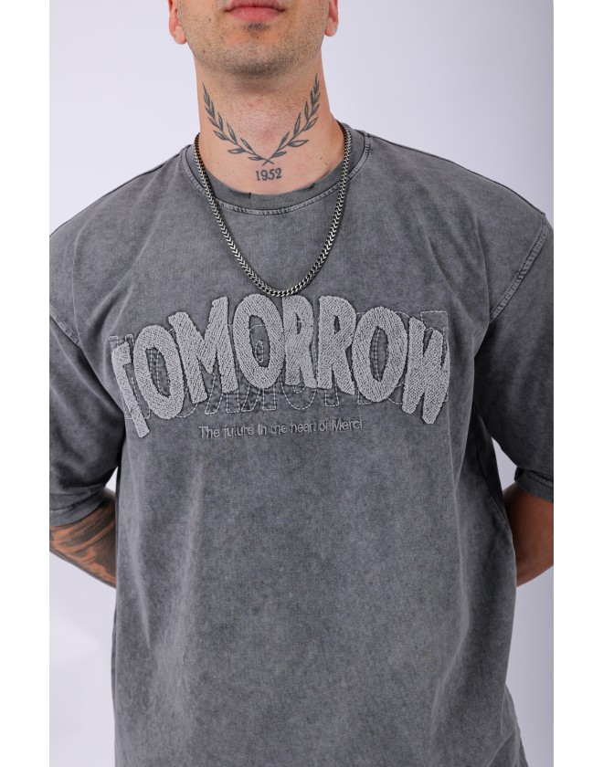 UNISEX TOMORROW ÖZEL YIKAMALI OVERSIZE T-SHIRT