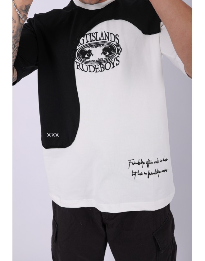 UNISEX ÖZEL TASARIM PARÇALI OVERSIZE T-SHIRT