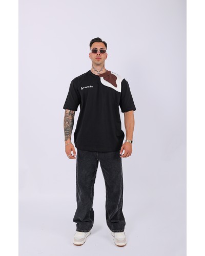 UNISEX ÖZEL TASARIM TERS YAKA OVERSIZE T-SHIRT