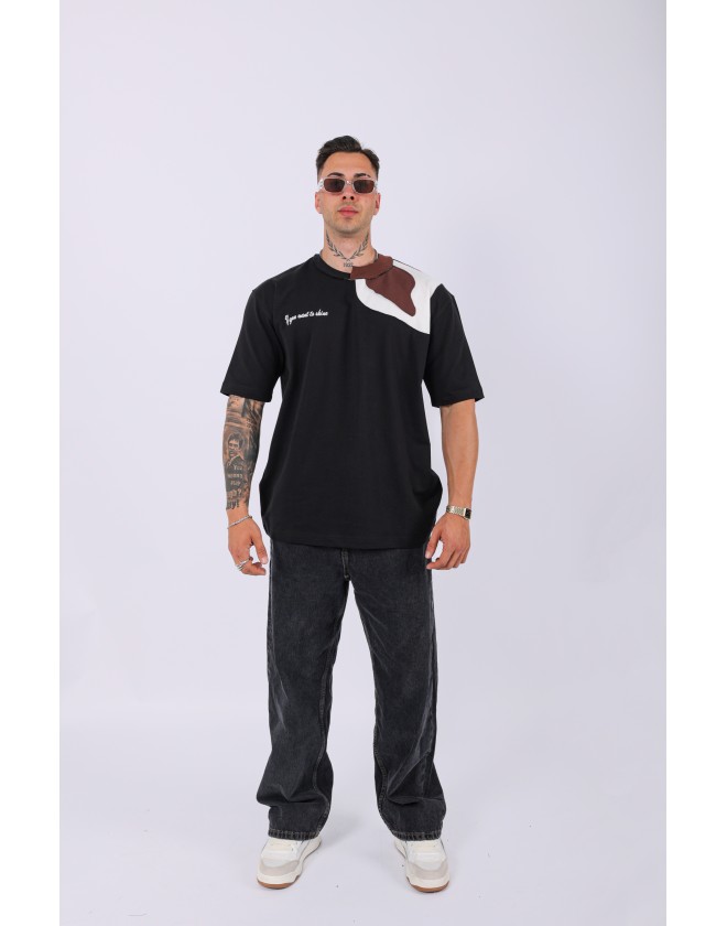 UNISEX ÖZEL TASARIM TERS YAKA OVERSIZE T-SHIRT