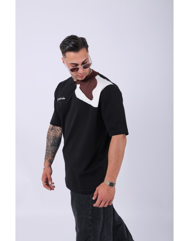 UNISEX ÖZEL TASARIM TERS YAKA OVERSIZE T-SHIRT