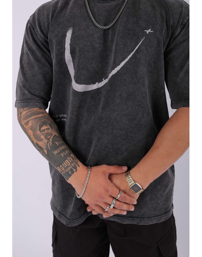 UNISEX ÖZEL YIKAMALI OVERSIZE T-SHIRT